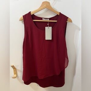 New Messic Maroon Red Sleeveless Blouse